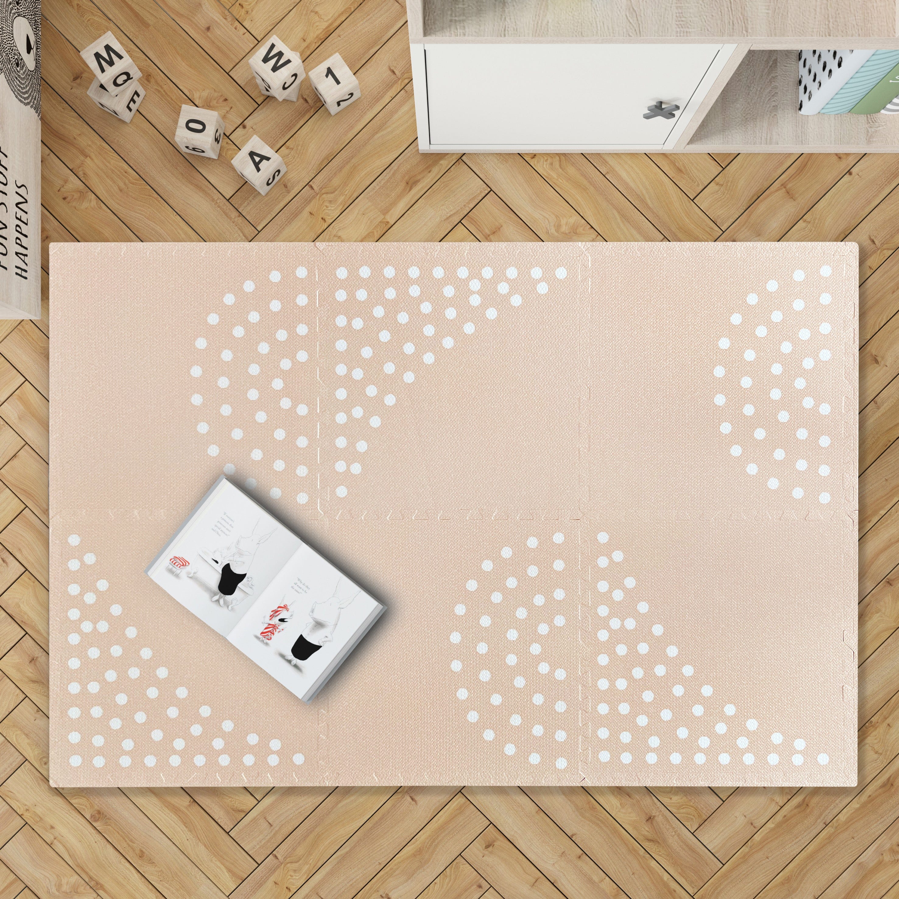 Saltea Puzzle din Spumă MeowBaby – Saltea Educațională Bej | 6 elemente