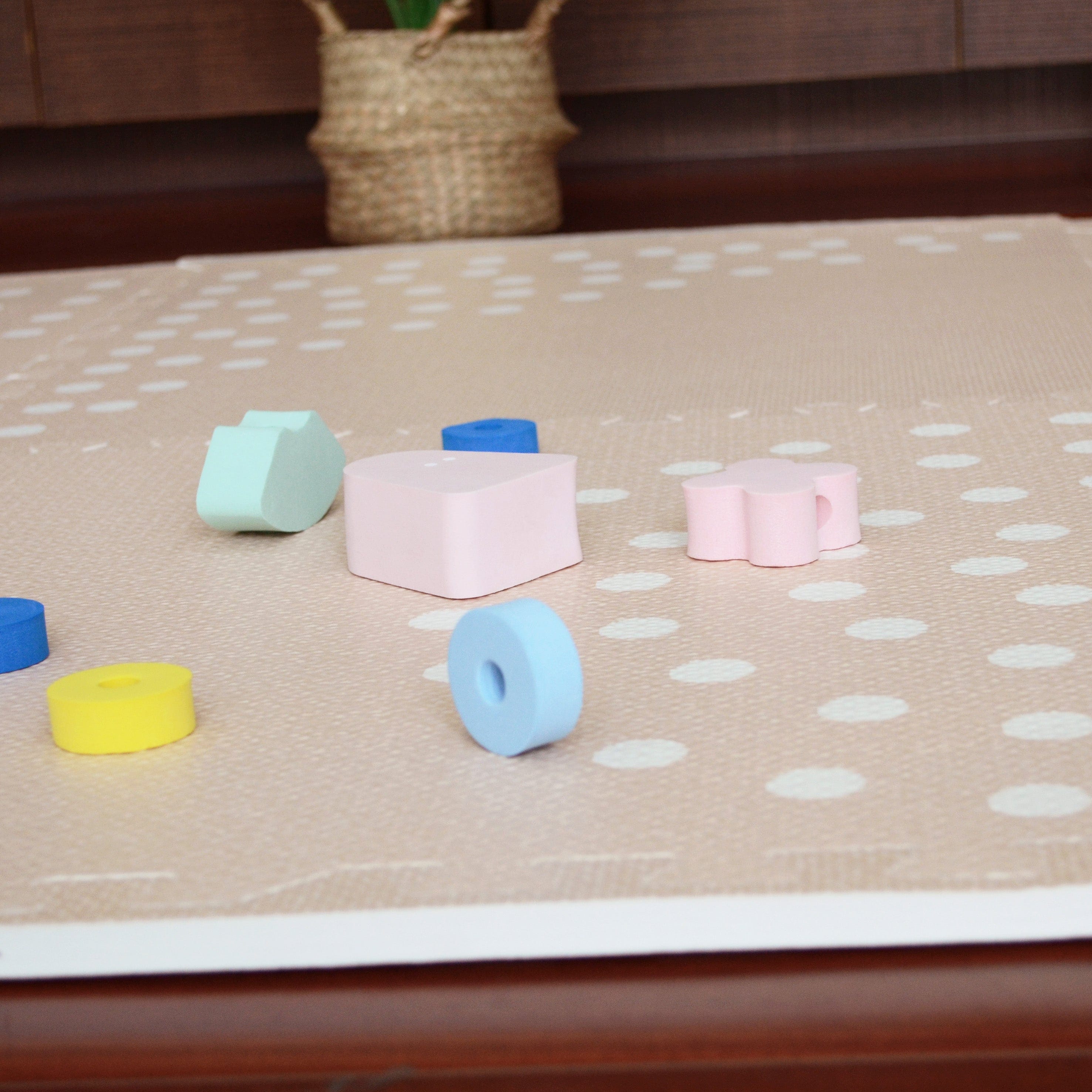 Saltea Puzzle din Spumă MeowBaby – Saltea Educațională Bej | 6 elemente
