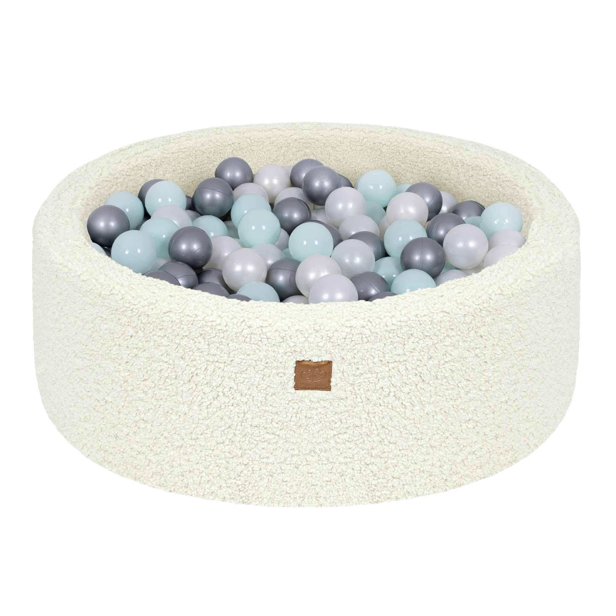 Meowbaby Bearly Baby Ball Pit Cream 200 balls: Mint Pearl, White Pearl, Silver