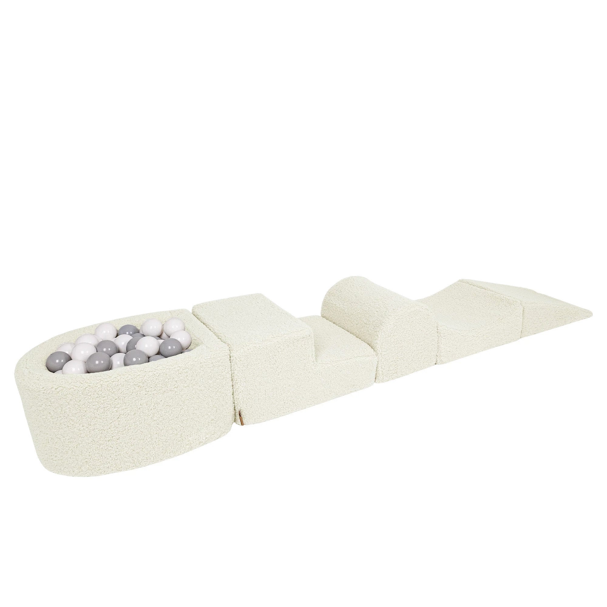 Blocuri de cățărat din spumă Bearly Kids, crem - Set de joacă moale pentru bebeluși | Mingi din care puteți alege