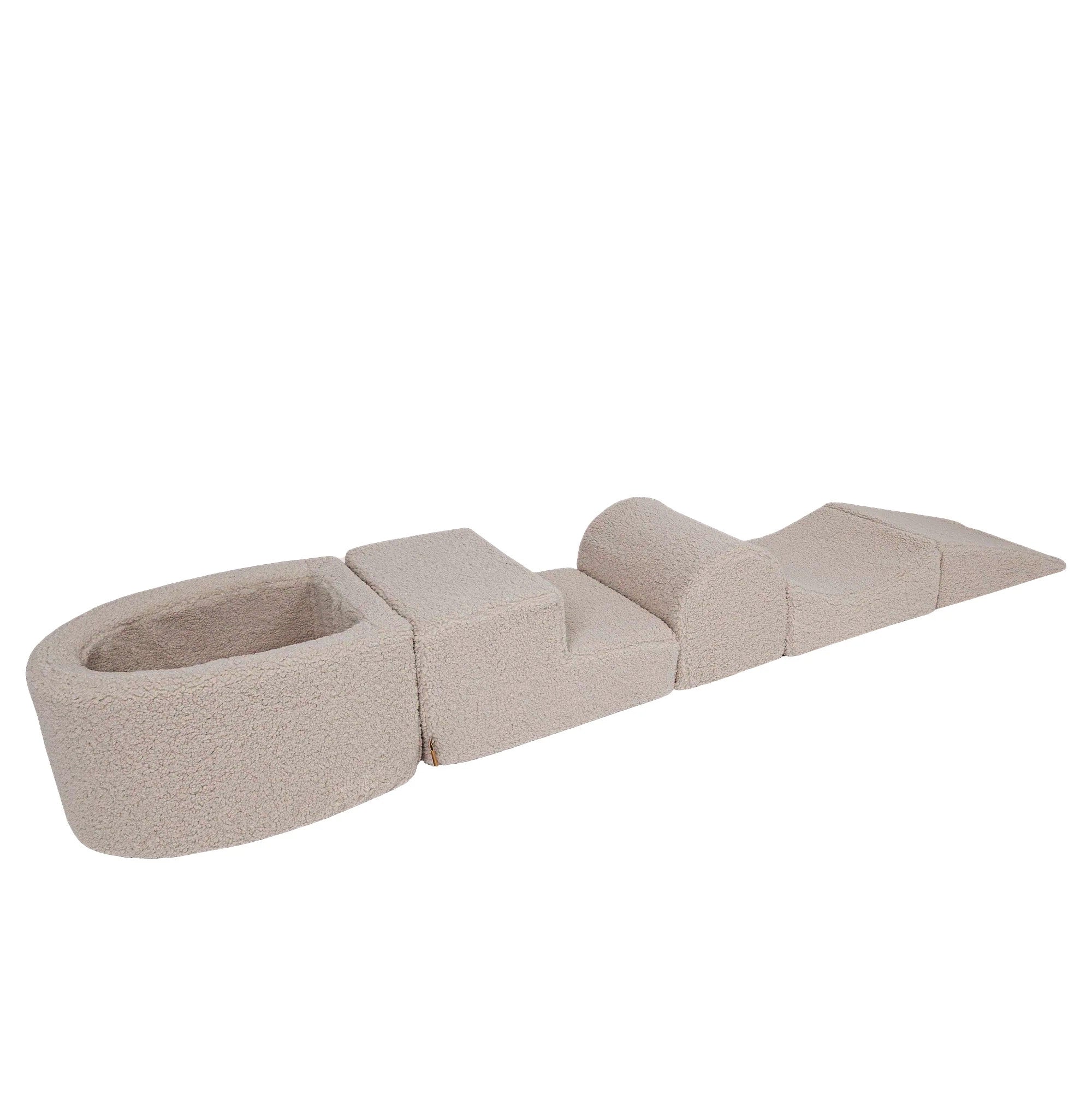 Blocuri de cățărat din spumă Bearly Kids, gri deschis - Set de joacă moale pentru bebeluși | Mingi din care puteți alege