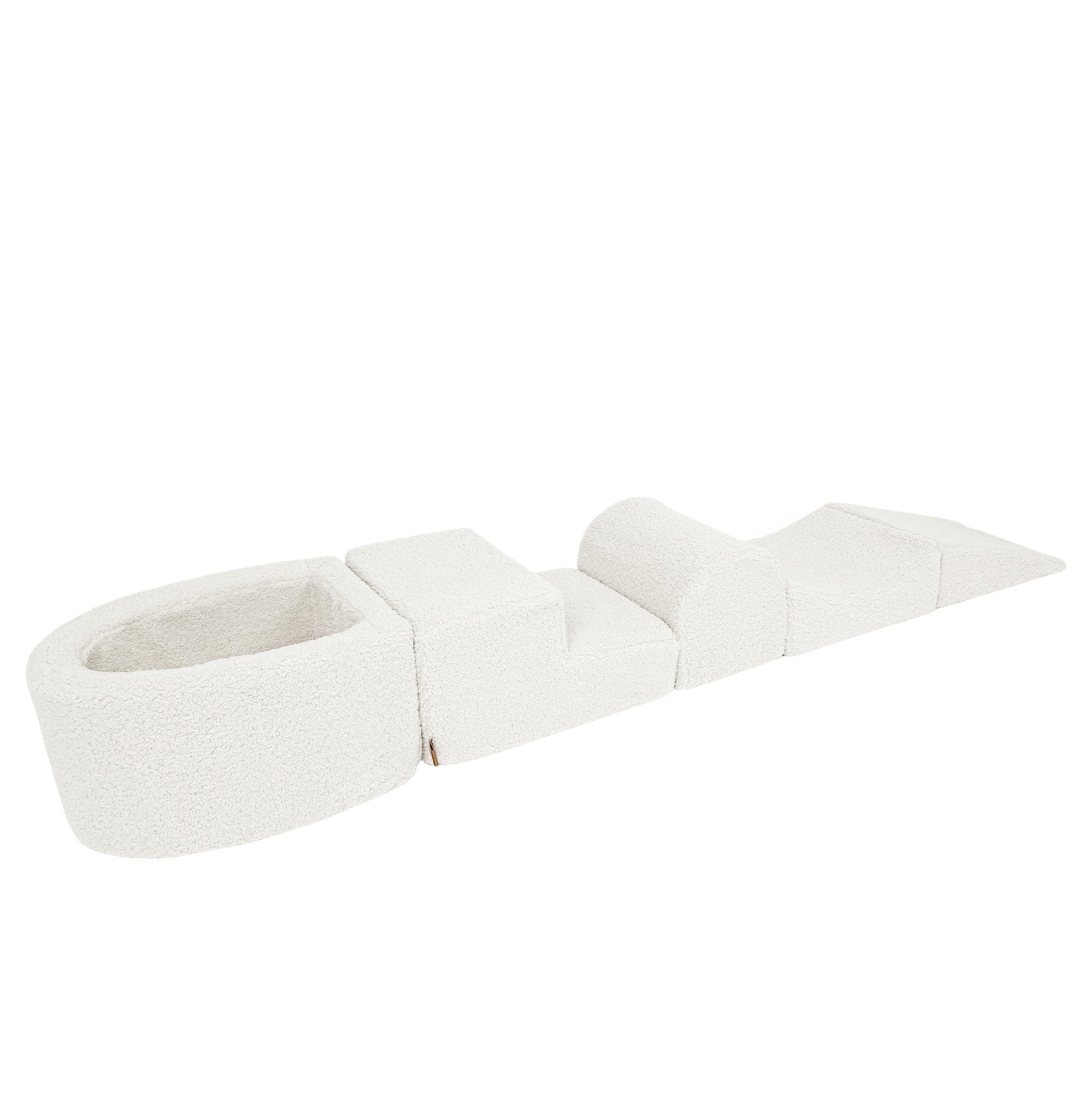 Blocuri de cățărat din spumă Bearly Kids, albe - Set de joacă moale pentru bebeluși | Mingi din care puteți alege