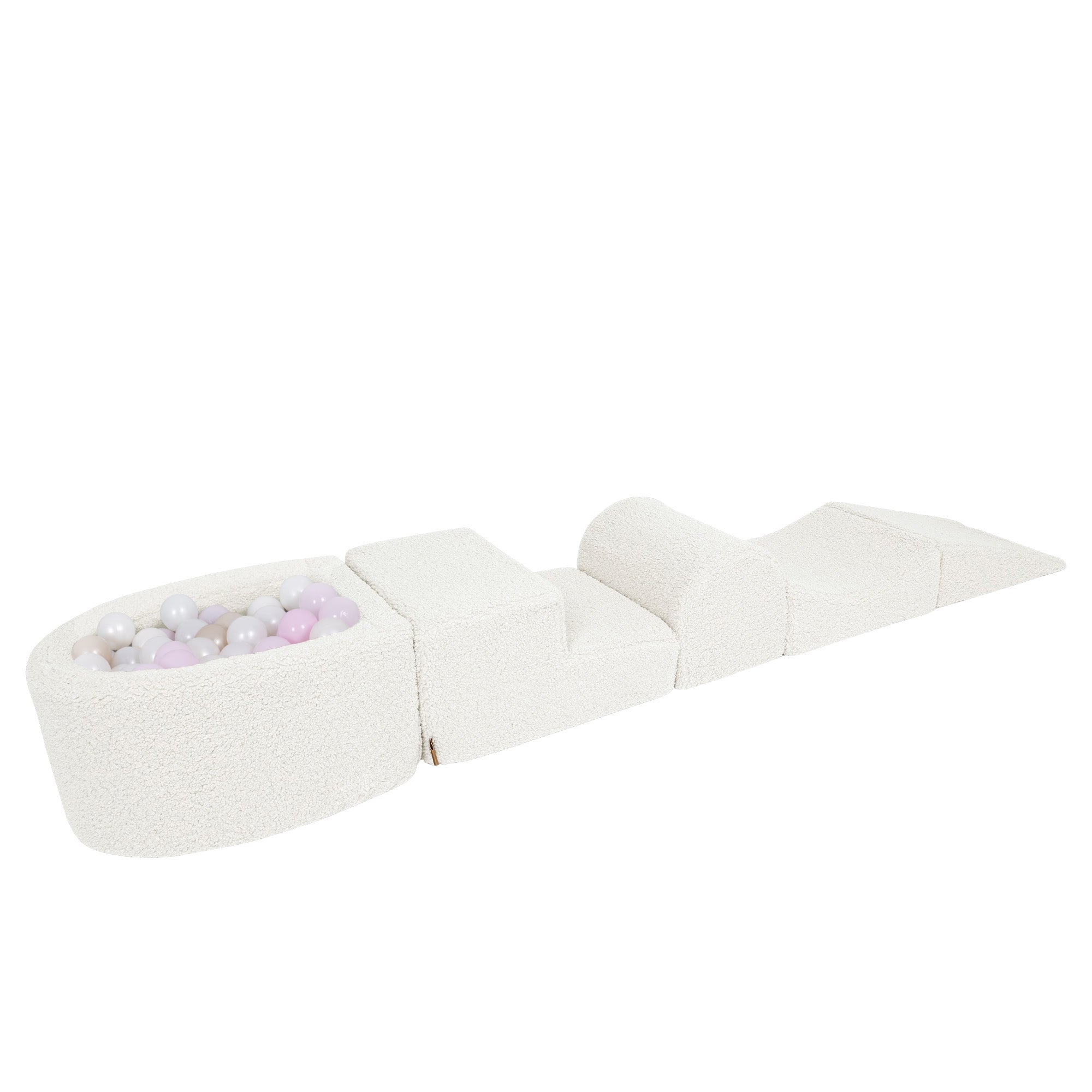 Meowbaby Bearly Foam Playground Off White 5 Elements 100 balls: White Pearl, Light Pink Pearl, Light Gold Pearl