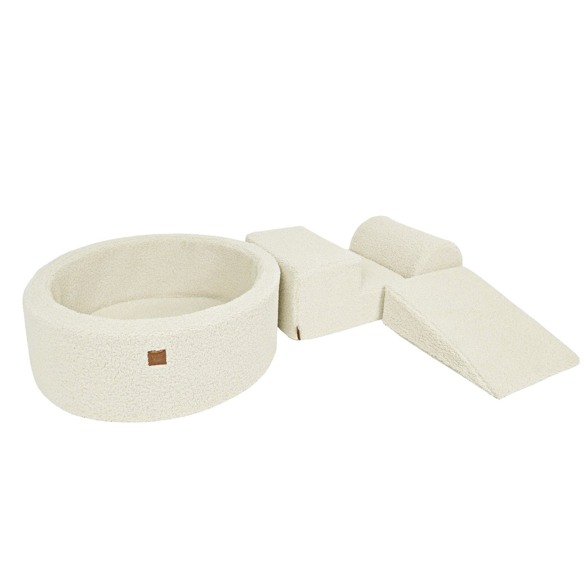 Blocuri de cățărat din spumă Bearly Kids, crem - Set de joacă moale pentru bebeluși | Mingi din care puteți alege