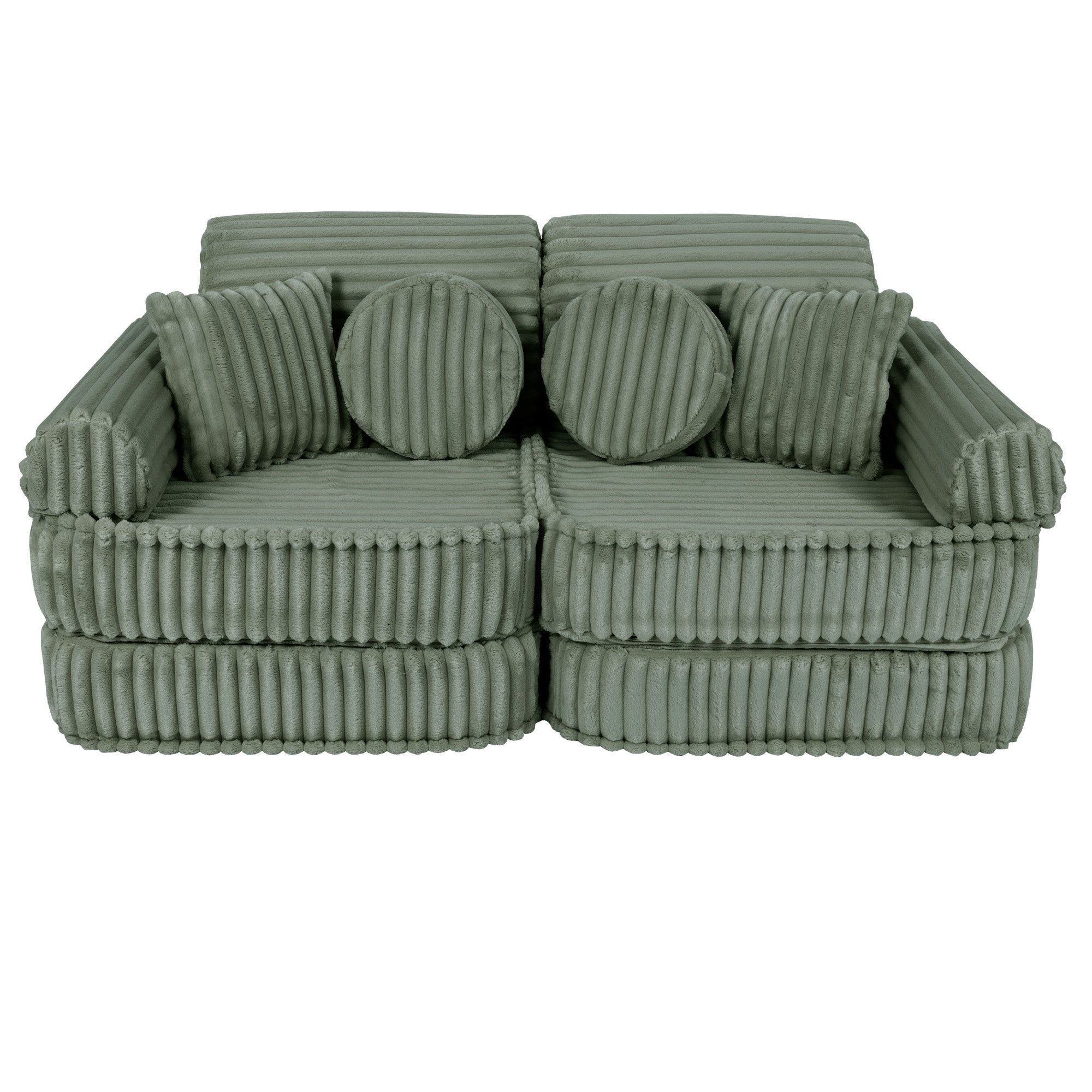 Meowbaby Churros Pocket Sofa Plus Olive Sage Green