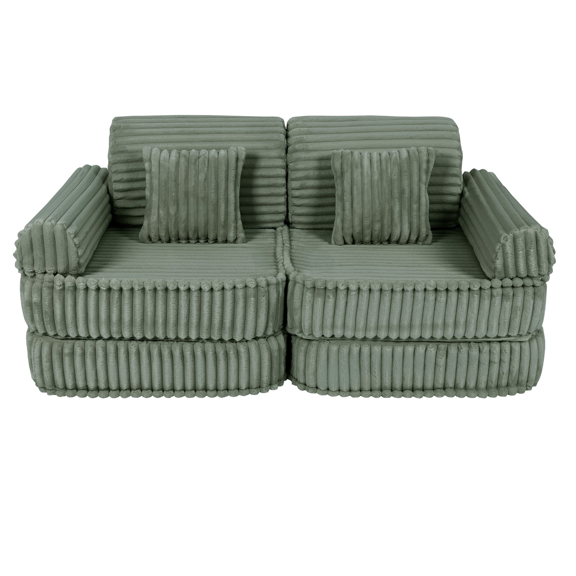Meowbaby Churros Pocket Sofa Plus Olive Sage Green