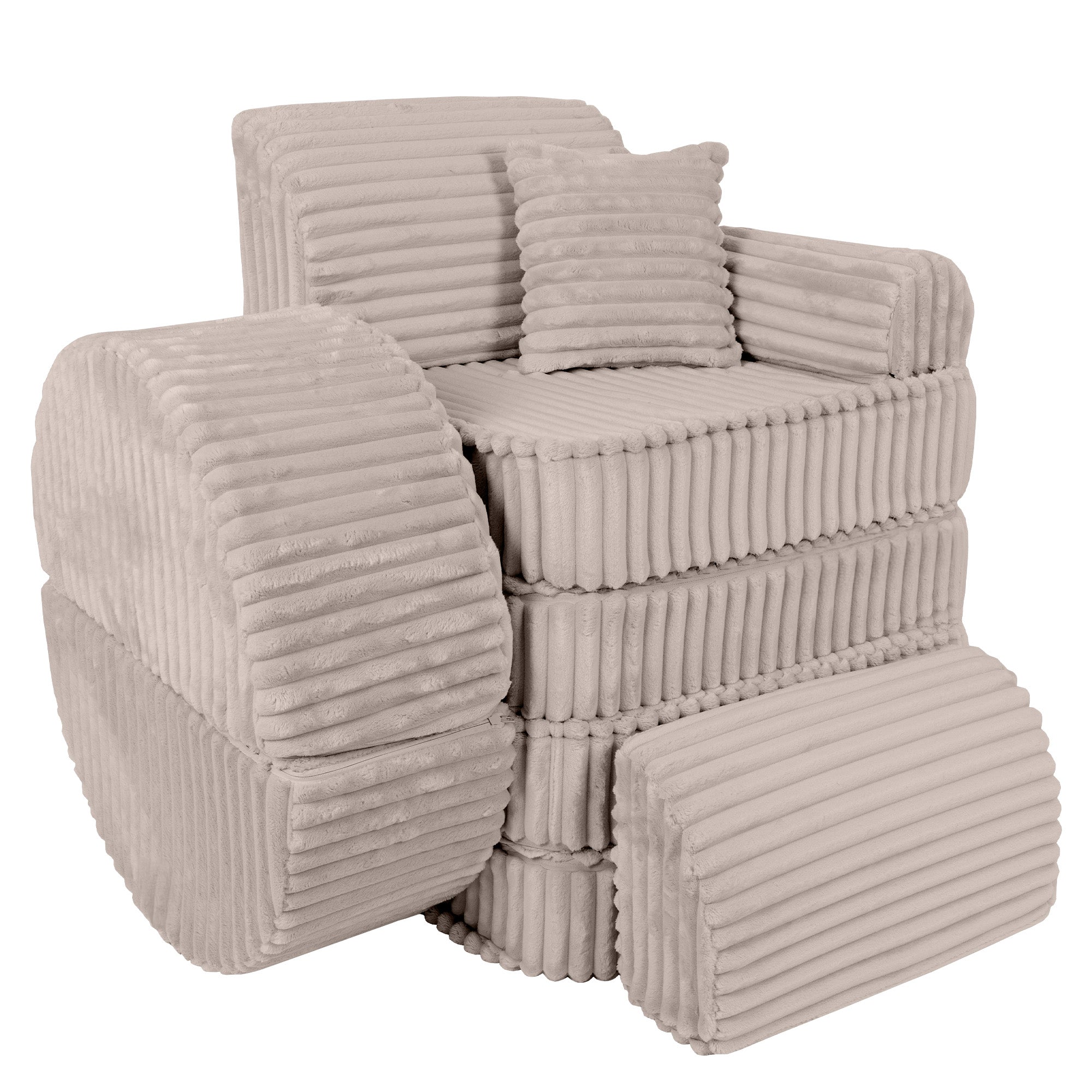 Meowbaby Churros Pocket Sofa Max Pebble Beige