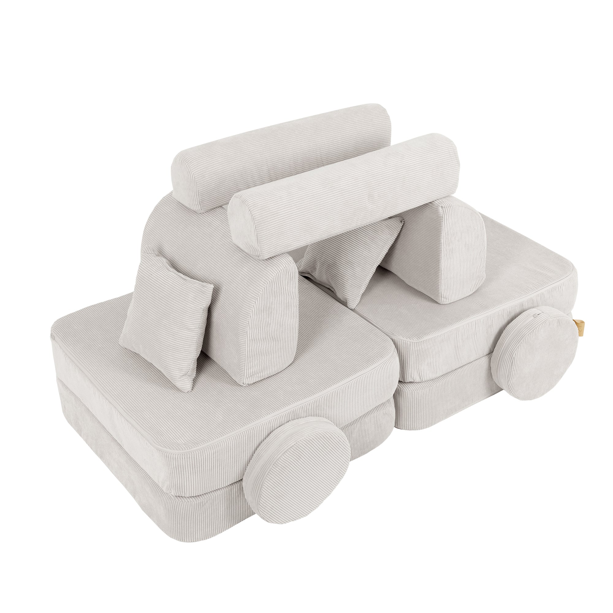 Canapea extensibilă modulară MeowBaby Slimcord Play Sofa Plus – 10 piese