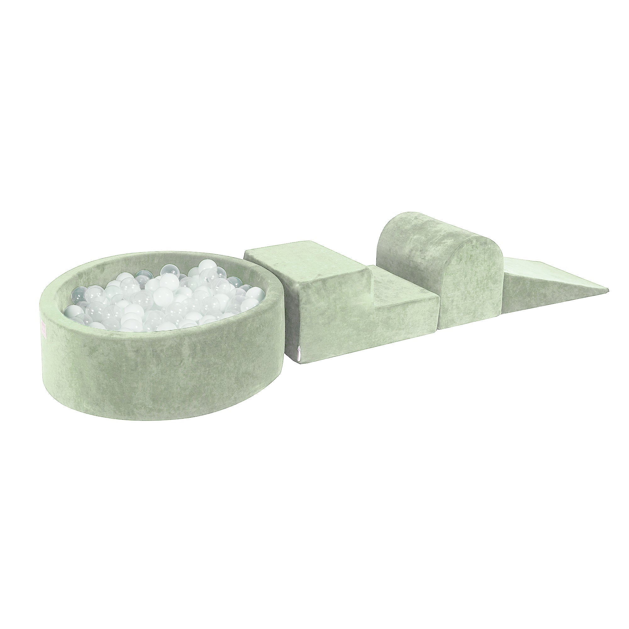 Blocuri de cățărat din spumă Velvet Kids, verde salvie - Set de joacă moale pentru bebeluși