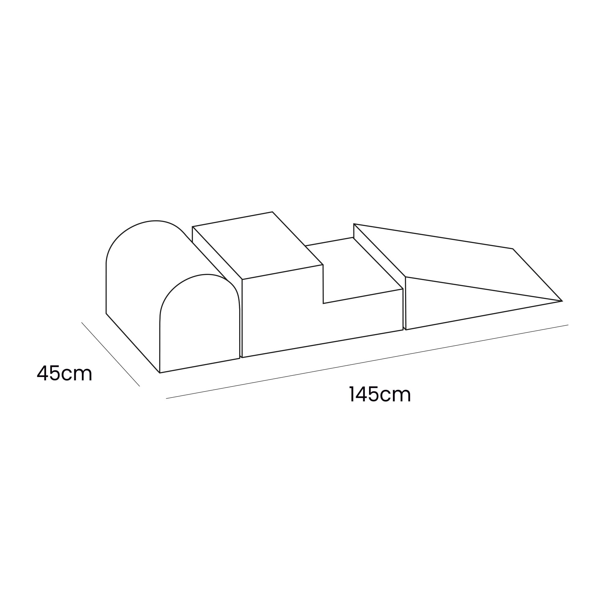 Boucle Foam Playground 3 Elements without ball pit Dimensions Meowbaby