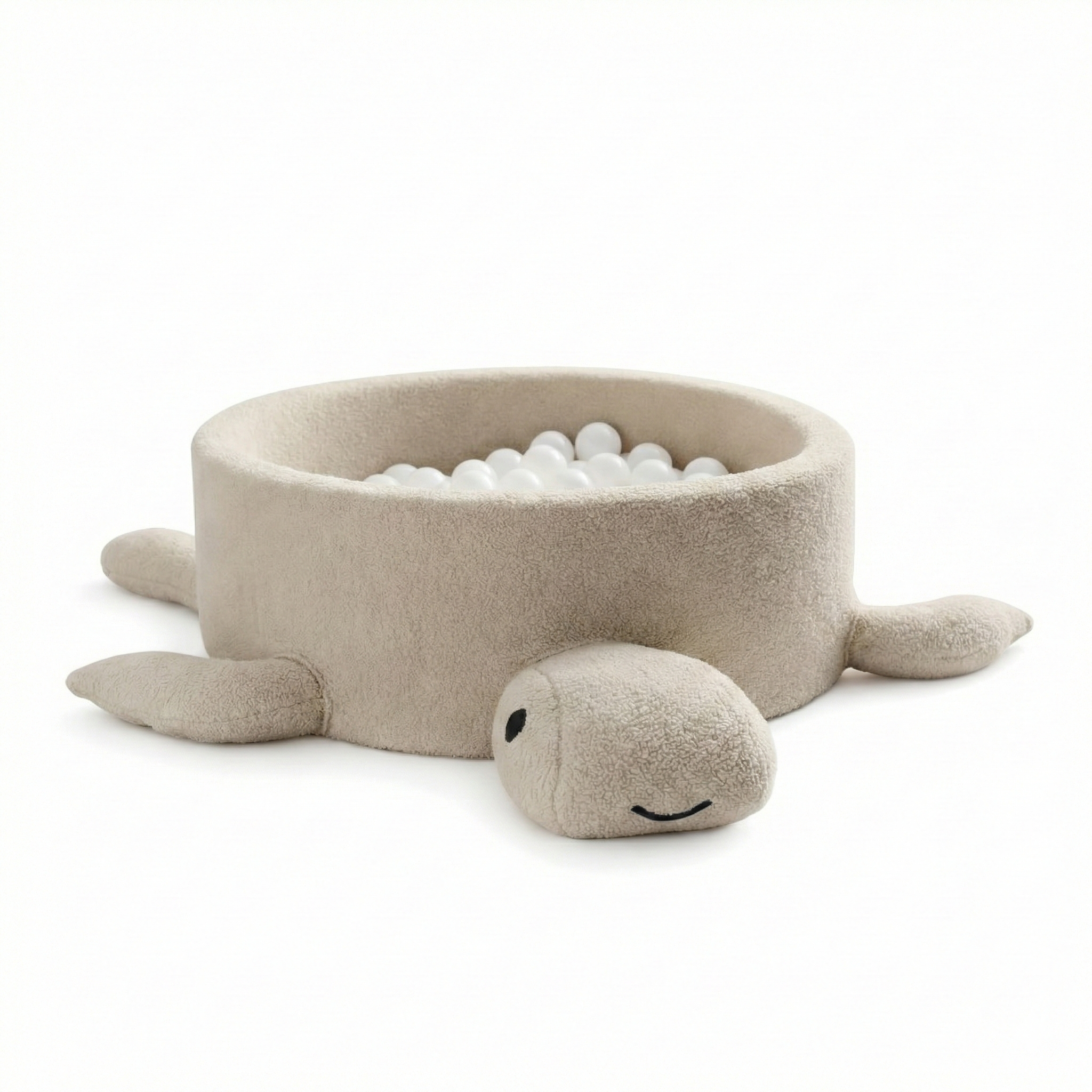 Piscină cu bile pentru copii – Turtle | Mingi din care să alegeți | Biscuite cu ovăz bej | Boucle