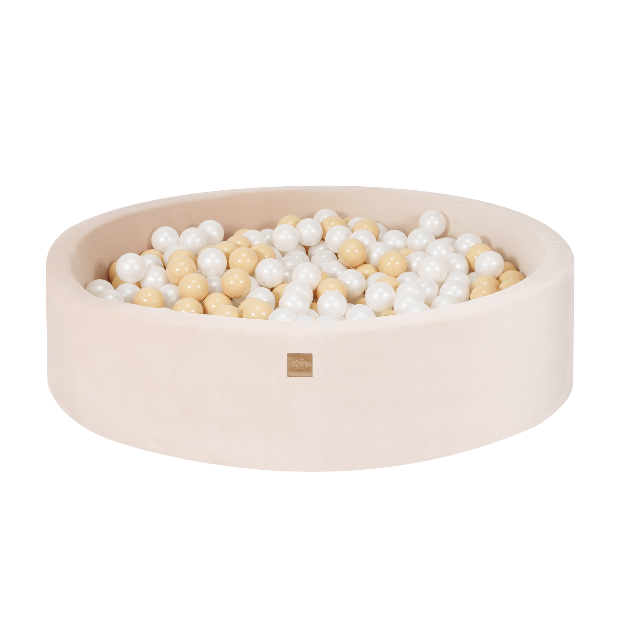 Piscină cu bile din catifea, ecru, mare