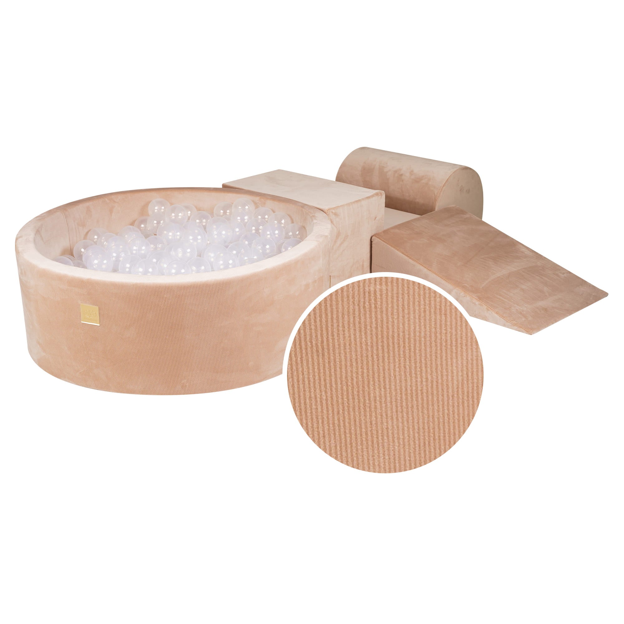 Loc de joacă din spumă de catifea și catifea, 4 elemente, nisip