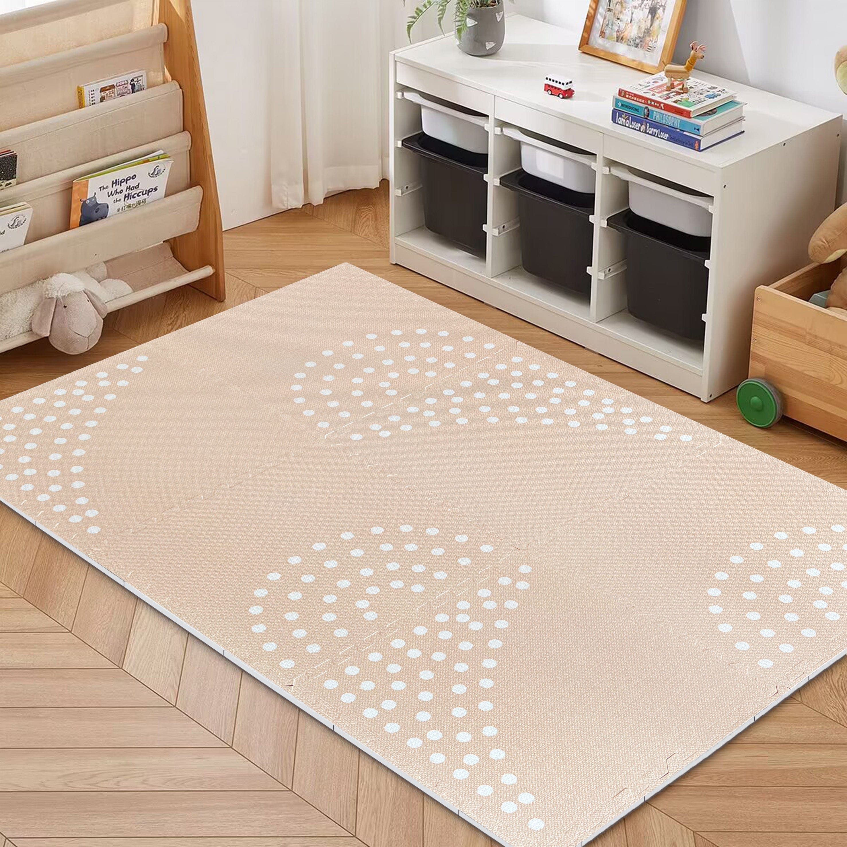 Saltea Puzzle din Spumă MeowBaby – Saltea Educațională Bej | 6 elemente