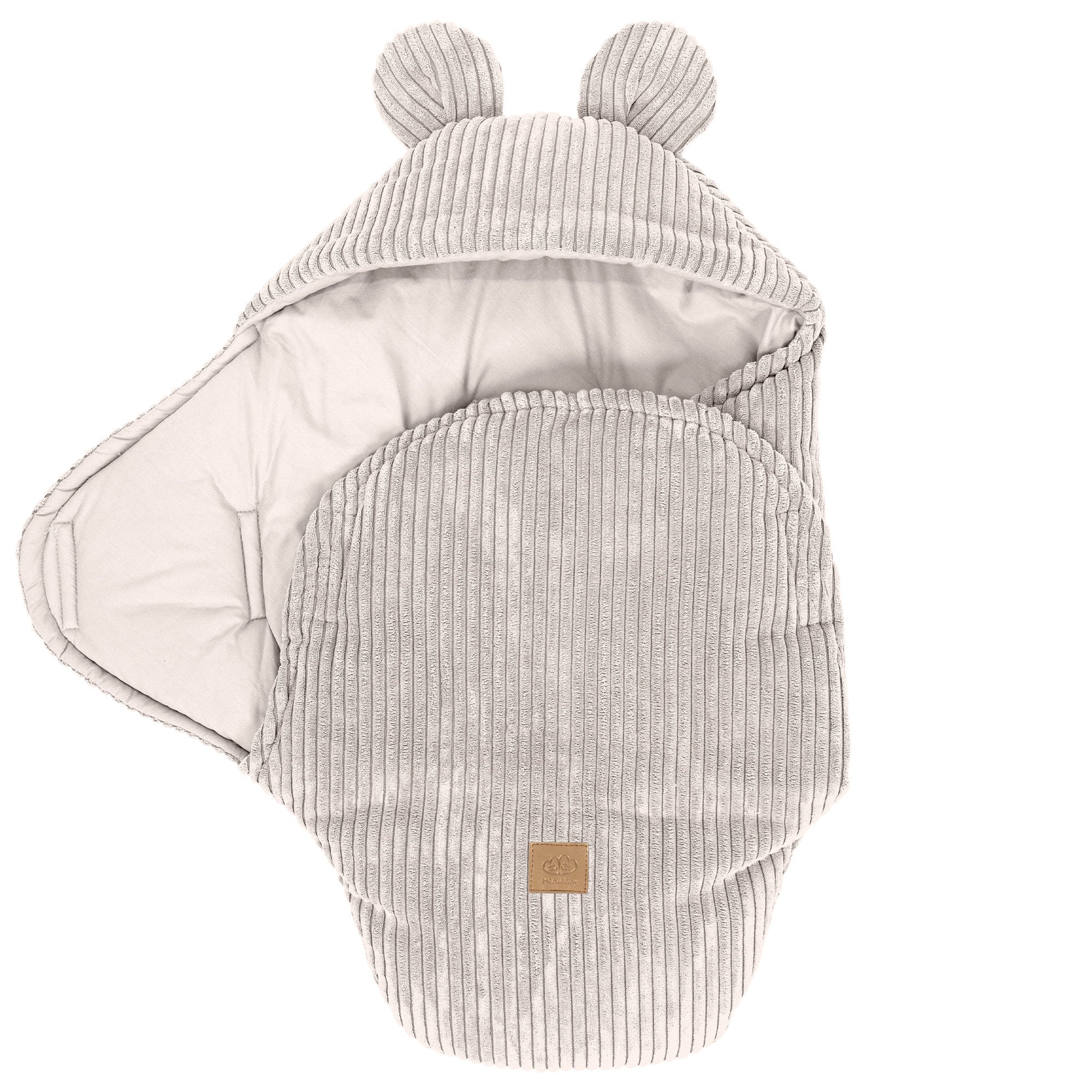 Baby Swaddle Aesthetic cu Urechi de Urs – Înfășătoare Moale din Bumbac și Cordon Reglabil | MeowBaby®