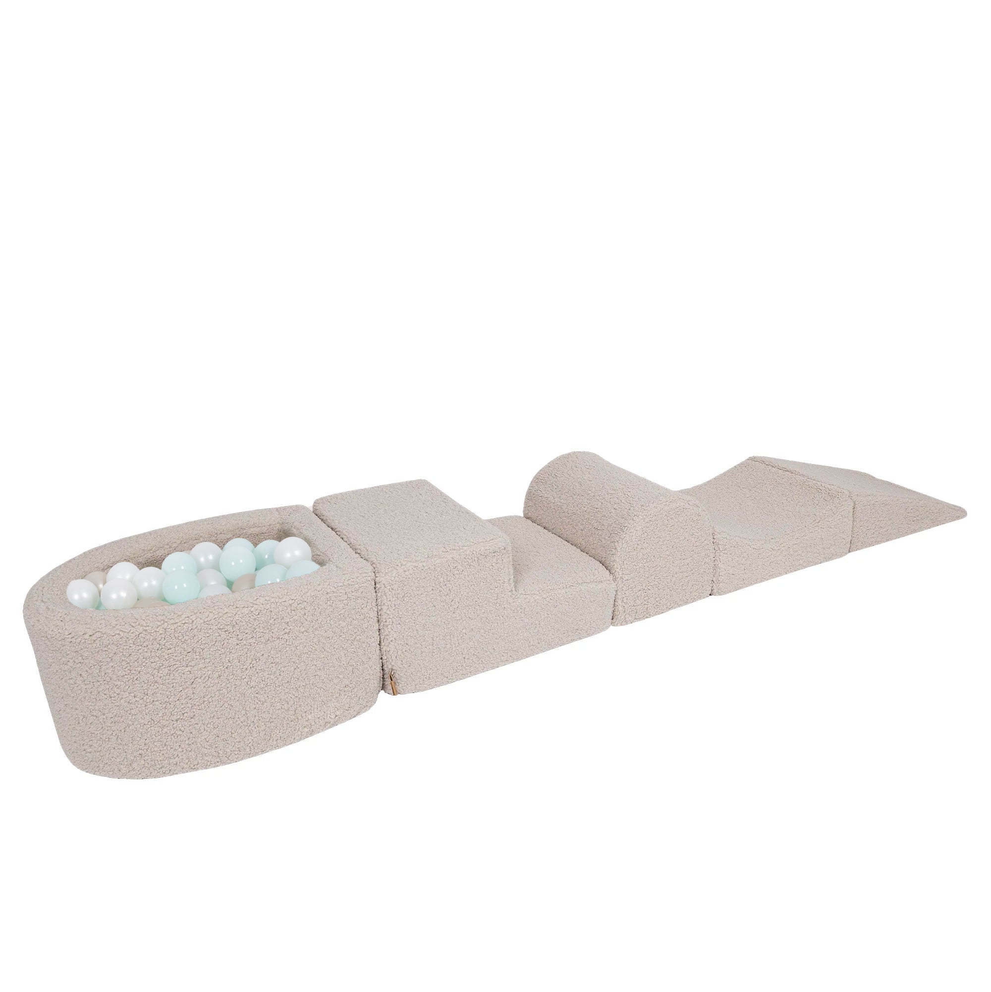 Meowbaby Bearly Foam Playground Light Gray 5 Elements 100 balls: Mint Pearl, White Pearl, Light Gold Pearl