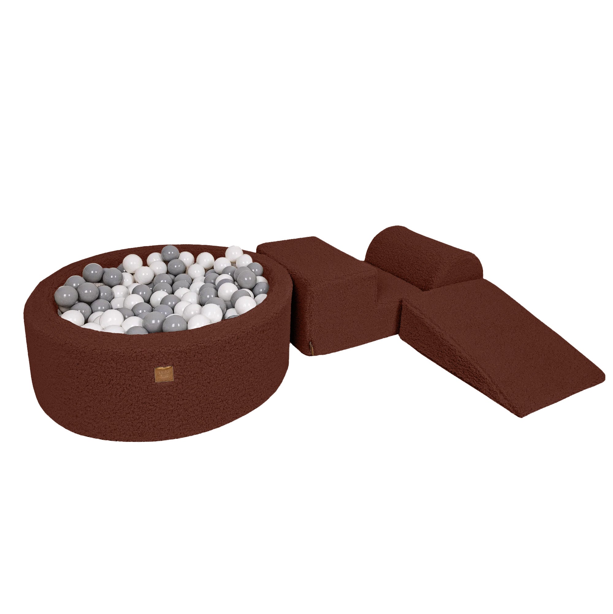 Blocuri de cățărat din spumă Bearly Kids, maro - Set de joacă moale pentru bebeluși | Mingi din care puteți alege