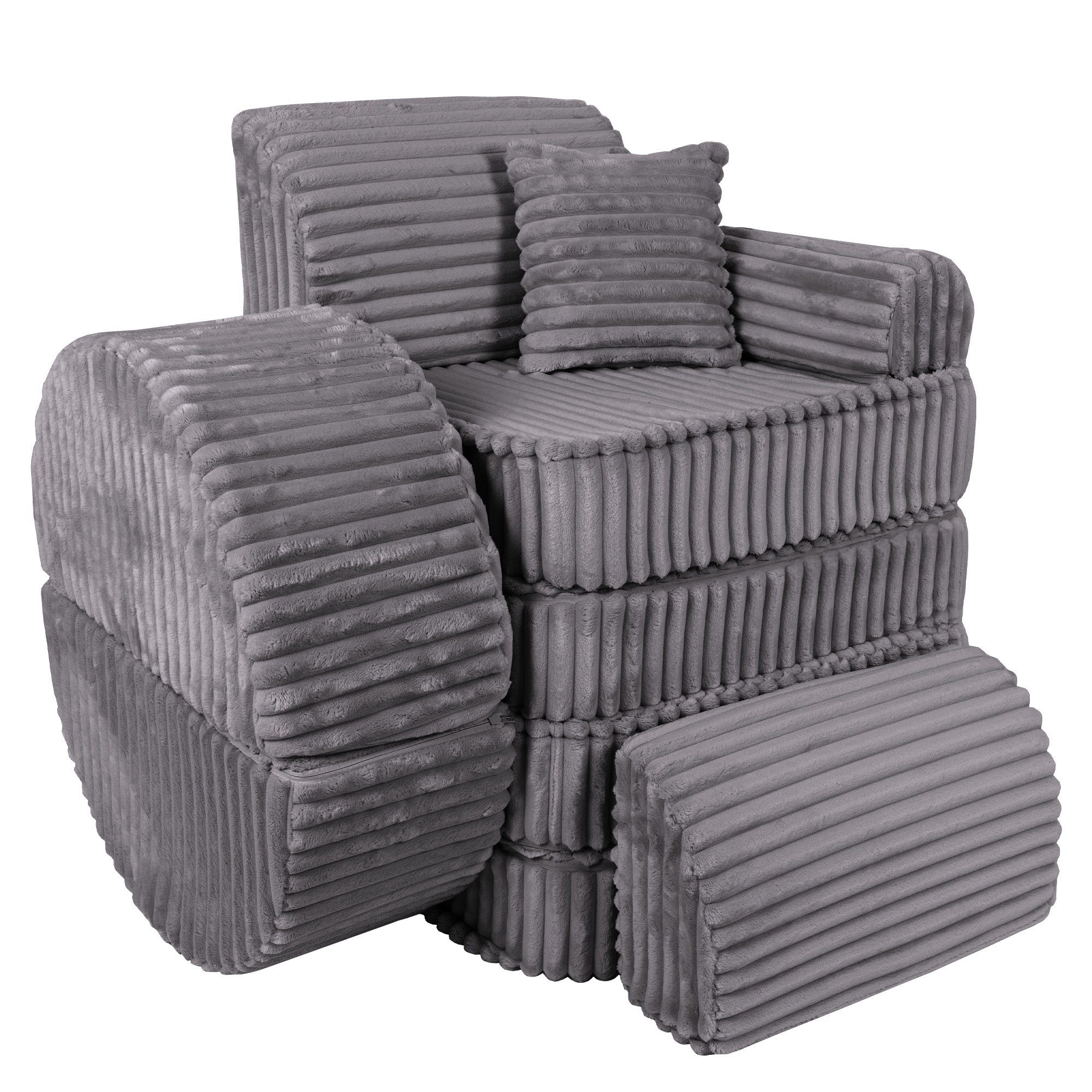 Meowbaby Churros Pocket Sofa Max Jurassic Grey