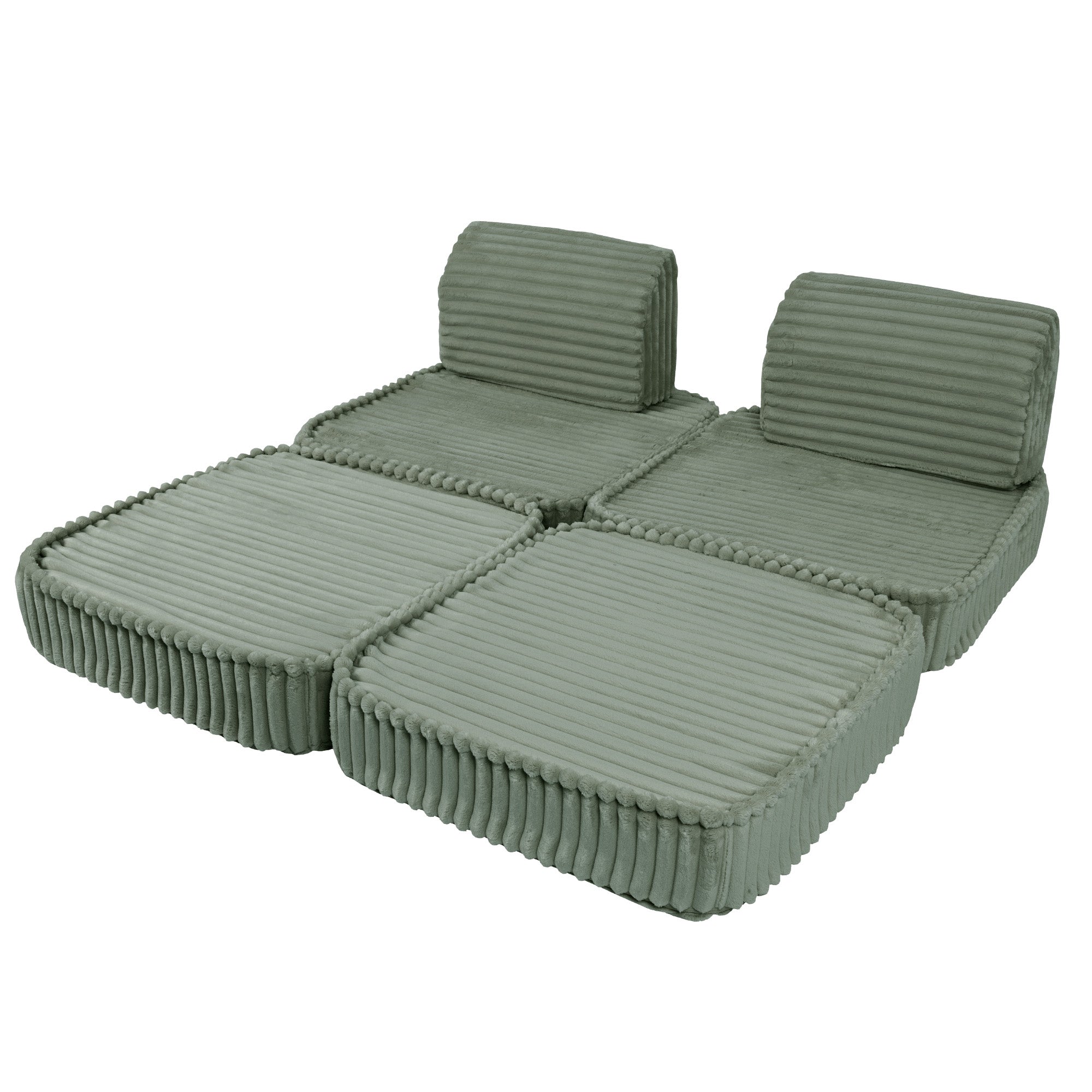 Meowbaby Churros Pocket Sofa Basic Olive Sage Green