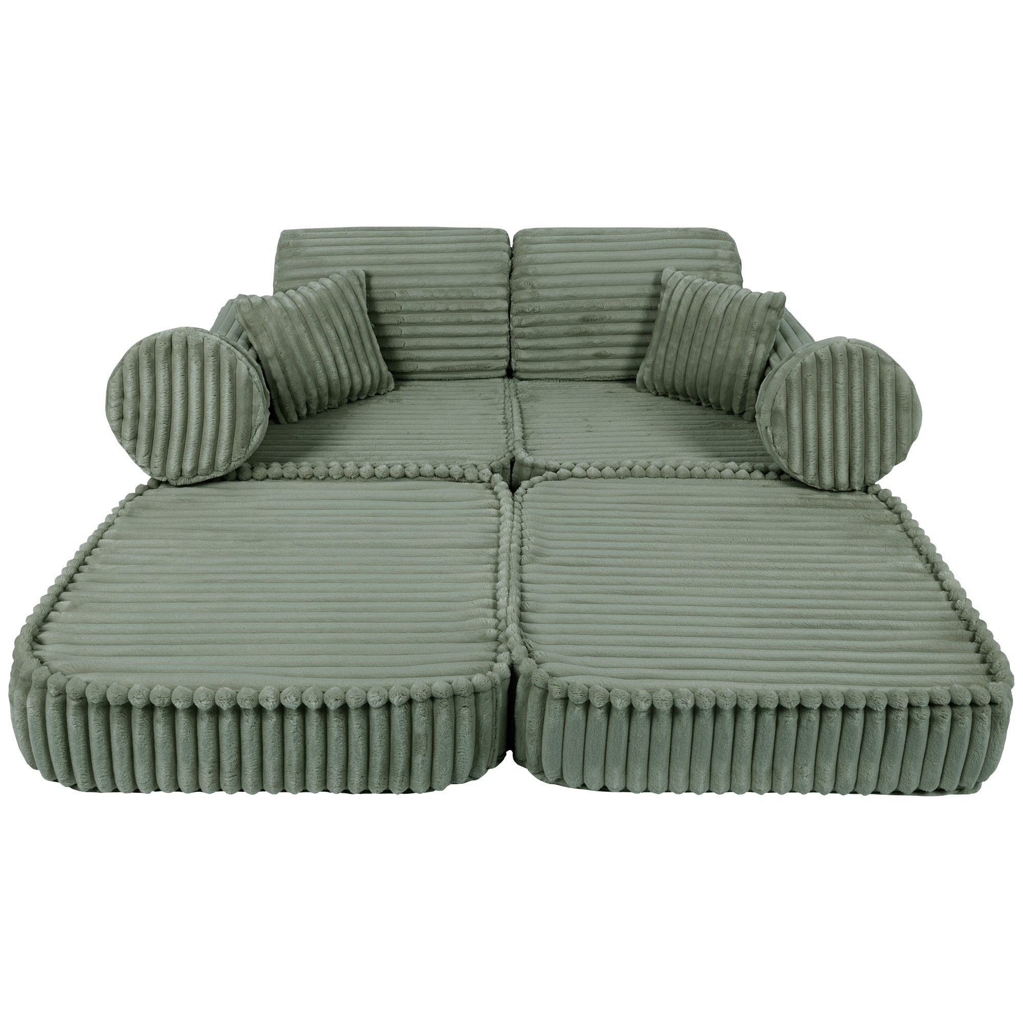 Meowbaby Churros Pocket Sofa Plus Olive Sage Green
