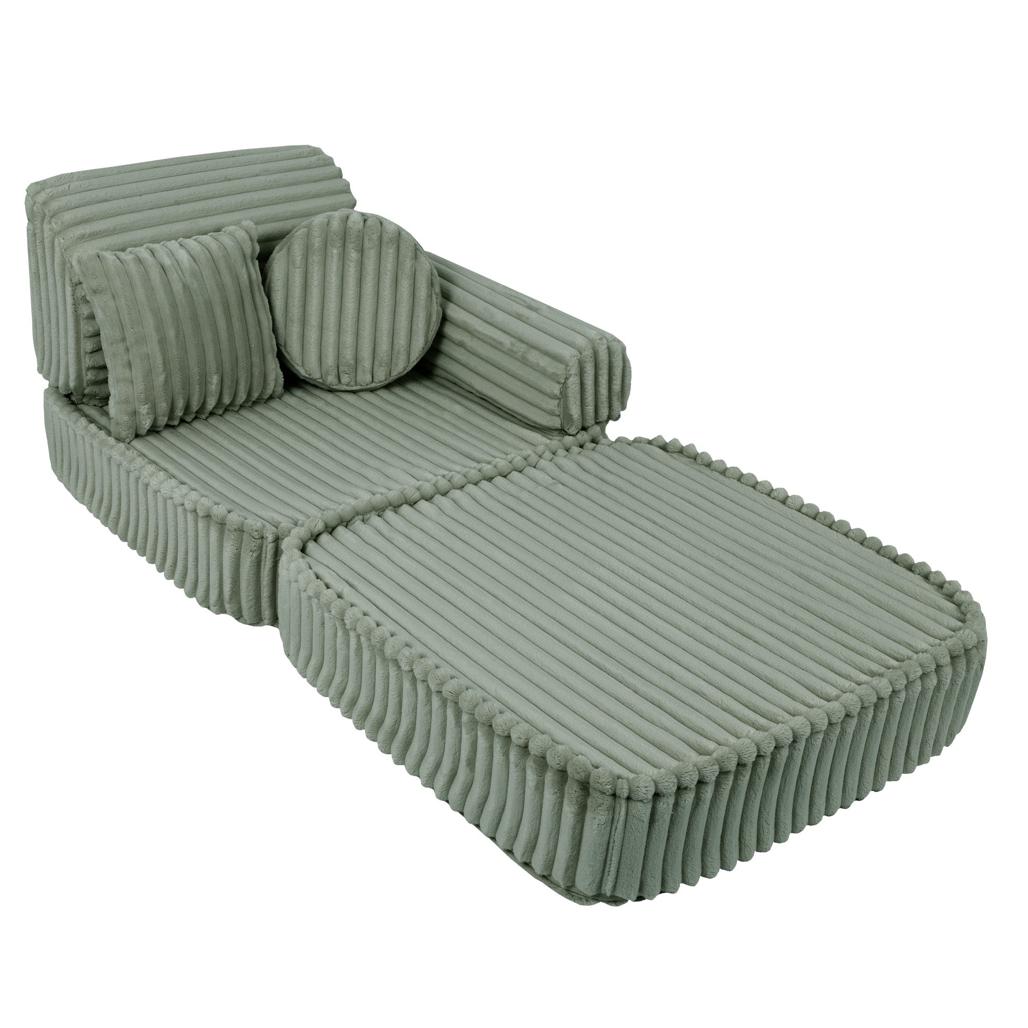 Meowbaby Churros Pocket Sofa Plus Olive Sage Green
