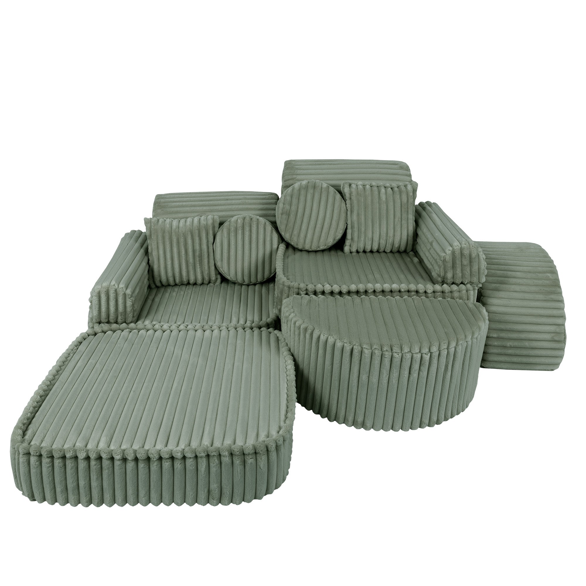 Meowbaby Churros Pocket Sofa Max Olive Sage Green