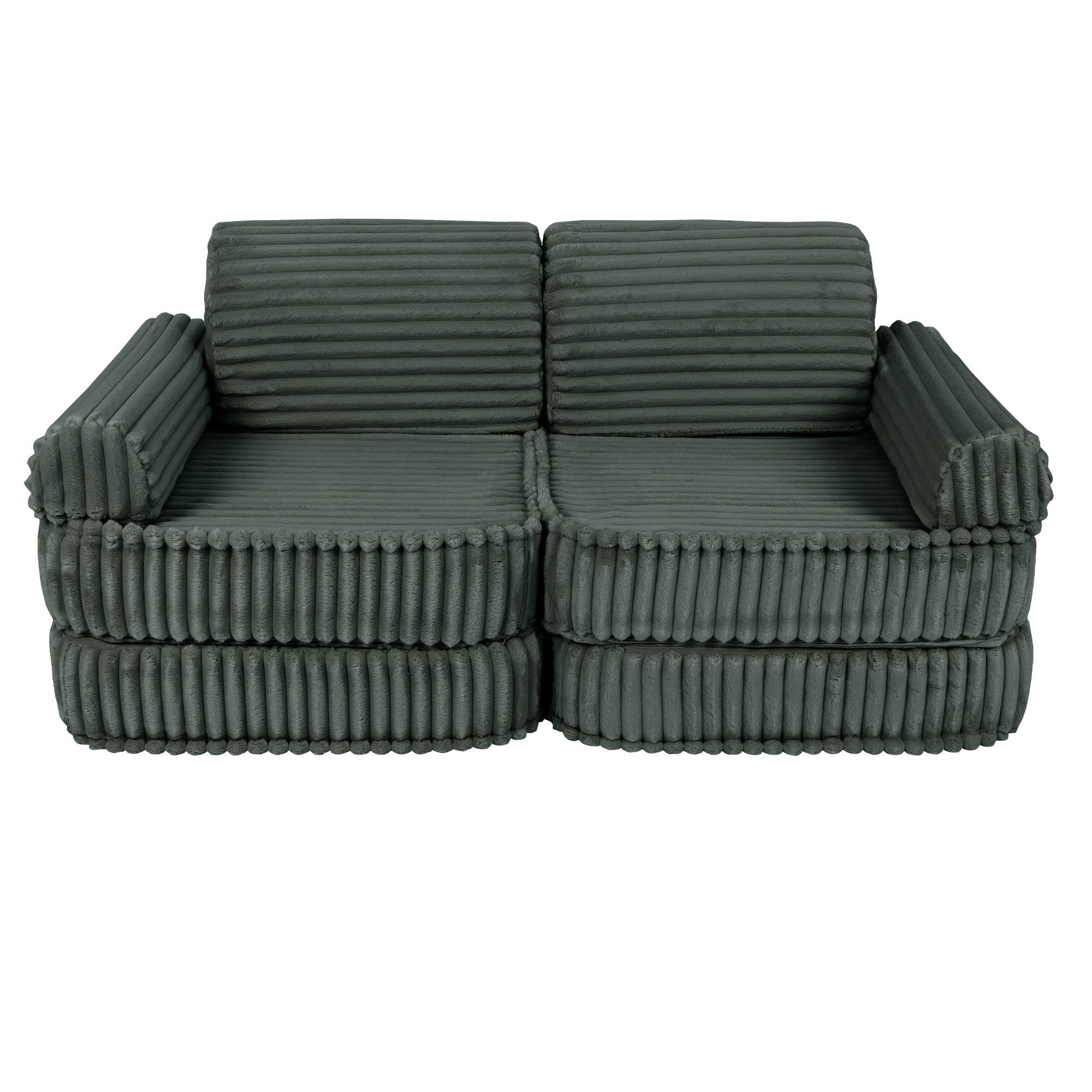 Meowbaby Churros Pocket Sofa Plus Pine Forest Green