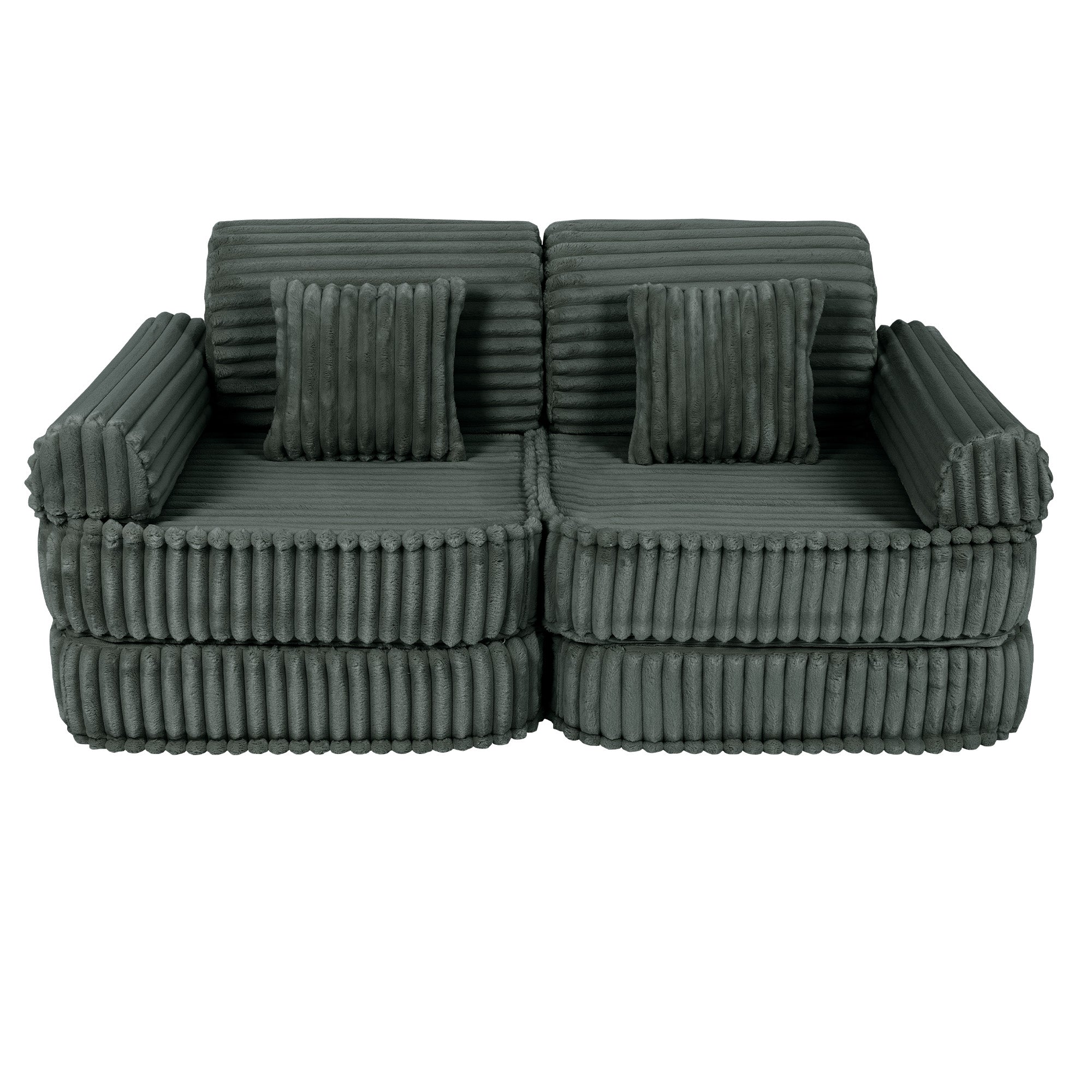 Meowbaby Churros Pocket Sofa Plus Pine Forest Green