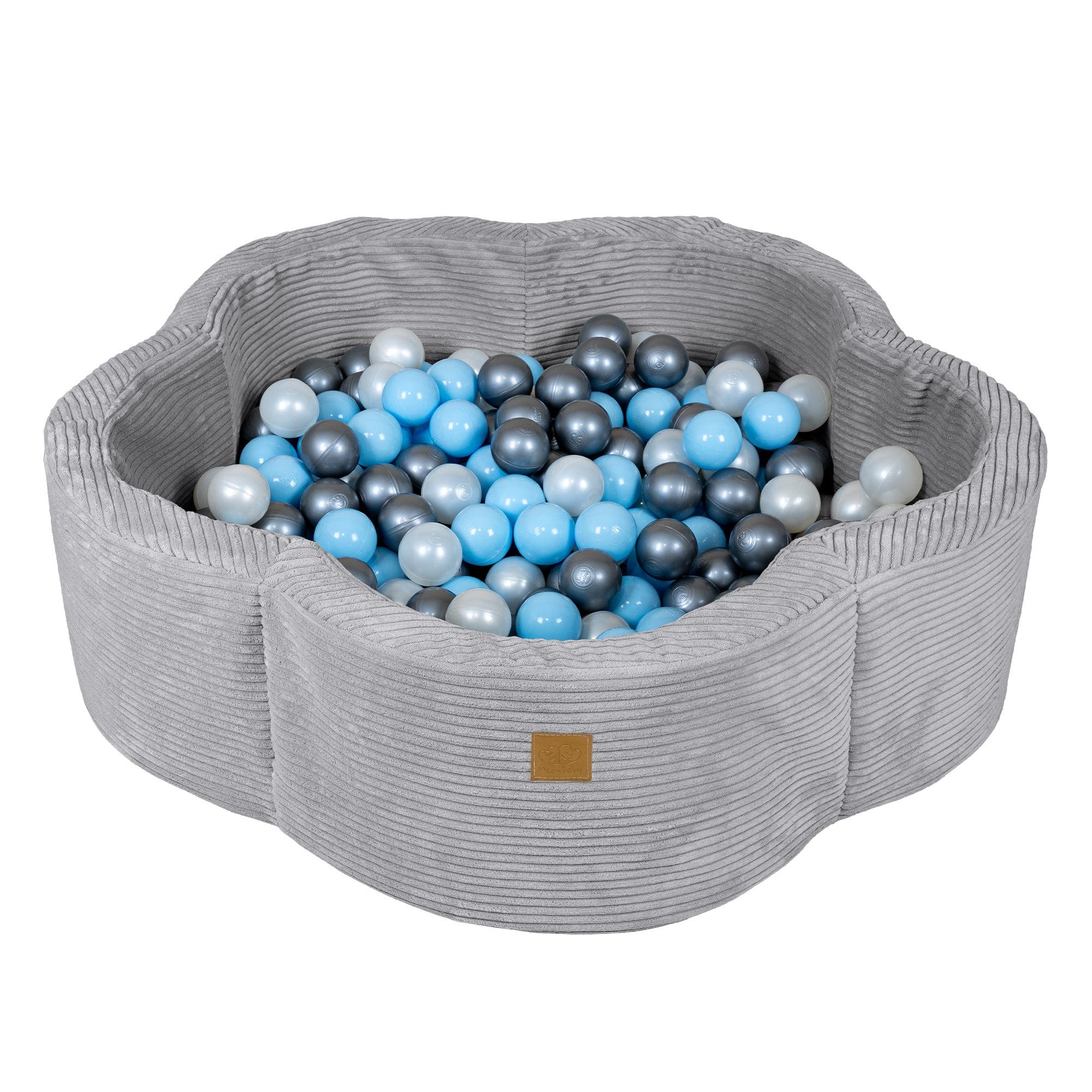 Meowbaby Aesthetic Grey Flower – Ball Pit for Children | Optional Balls 