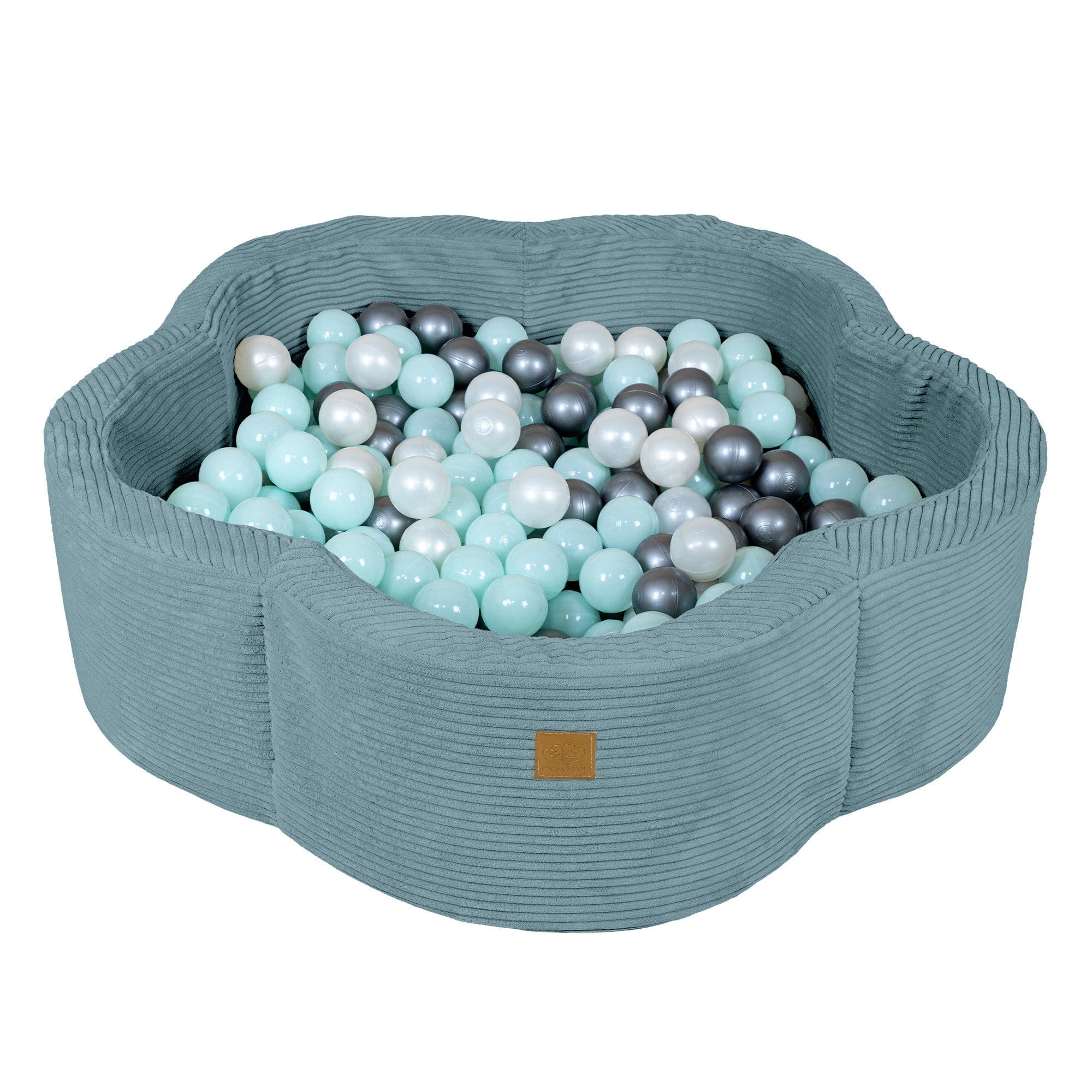 Meowbaby Aesthetic Turquoise Flower – Ball Pit for Children | Optional Balls 