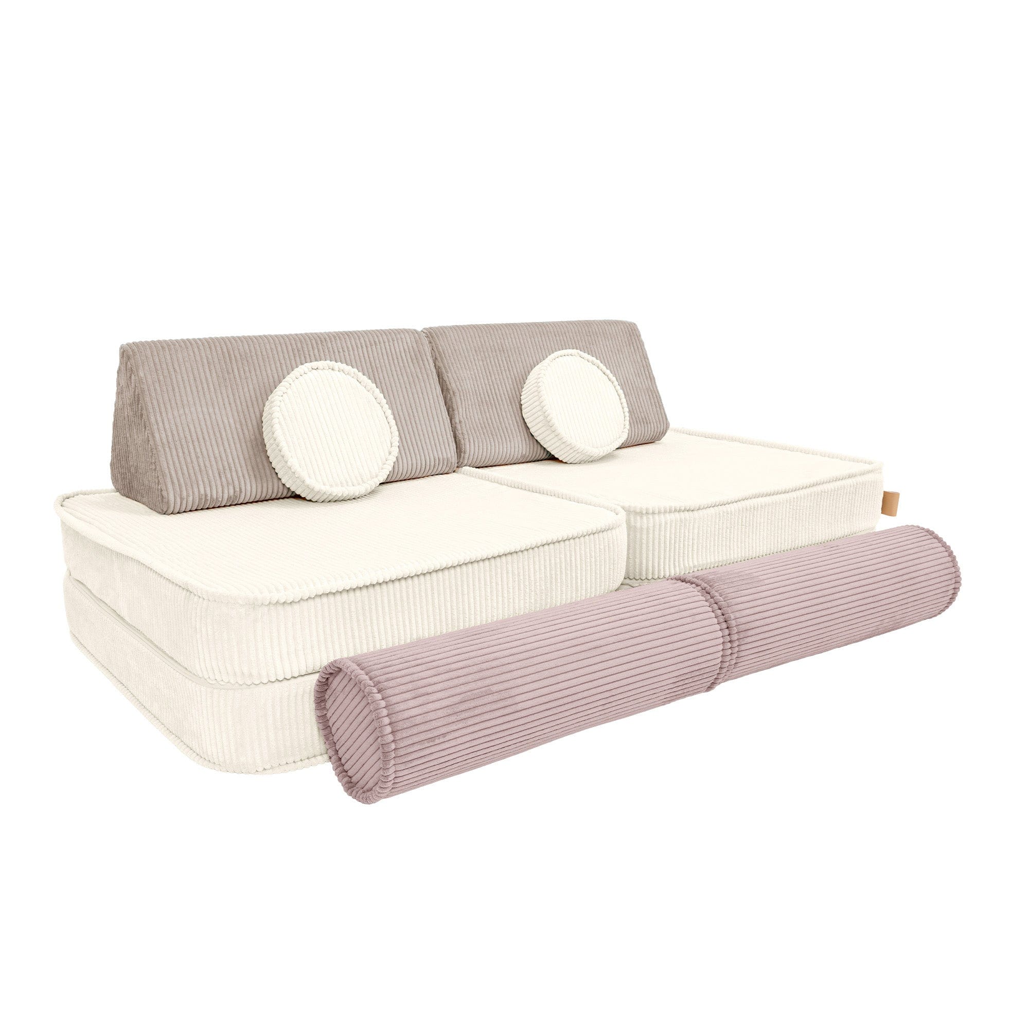 Meowbaby Modular Kids Sofa – 8 Pieces | Aesthetic Latte Macchiato 